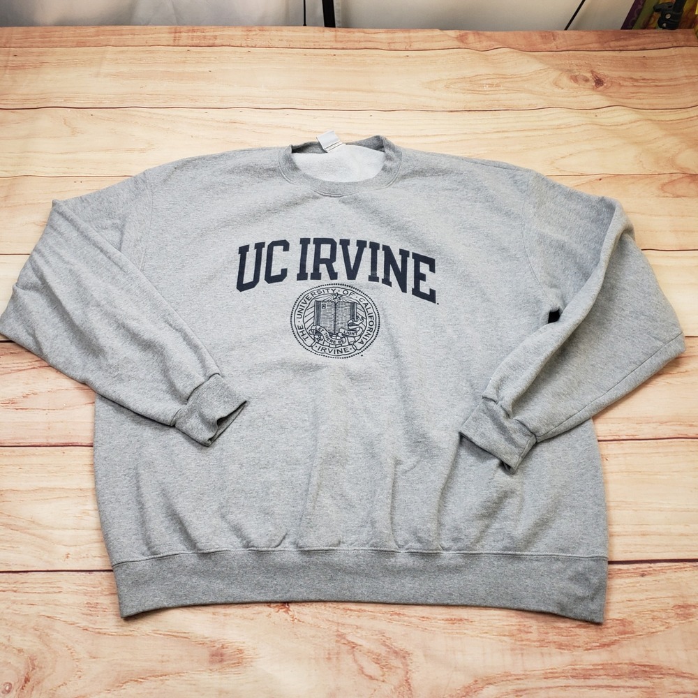Champion UC Irvine‎ Sweatshirt Mens 2XL Heather Grey Crewneck Fleece Pullover